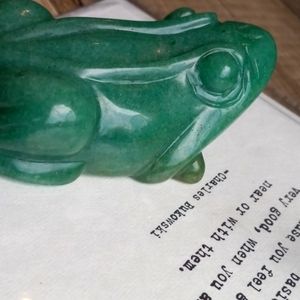 100% Authentic Jade Carved Frog